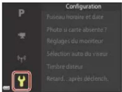 NIKON CoolPix P1000 - Sélectionnez une icône de menu puis appuyez sur OK. - 2