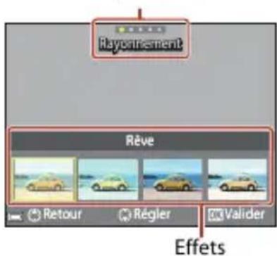 NIKON CoolPix P1000 - Utilisez le selecteur multidirectionnel pour selectionner un effet. - 1