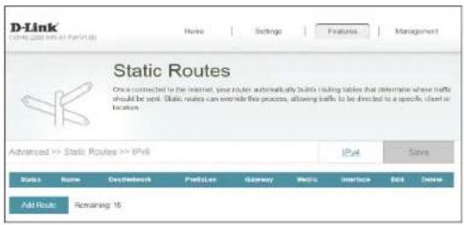 D-LINK COVR2202 - Routes statiques IPv4 - 2