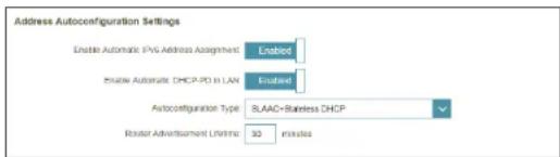 D-LINK COVR2202 - Durée de vie de l'adresse IPv6 : - 1