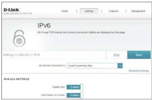 D-LINK COVR2202 - Paramètres ULA IPv6 actuels - 1