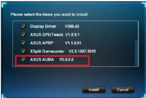 ASUS ROG Strix RTX 2070 A8G Gaming - Installieren von ASUS AURA unter Windows 10/8.1/8/7 (64-bit) - 2
