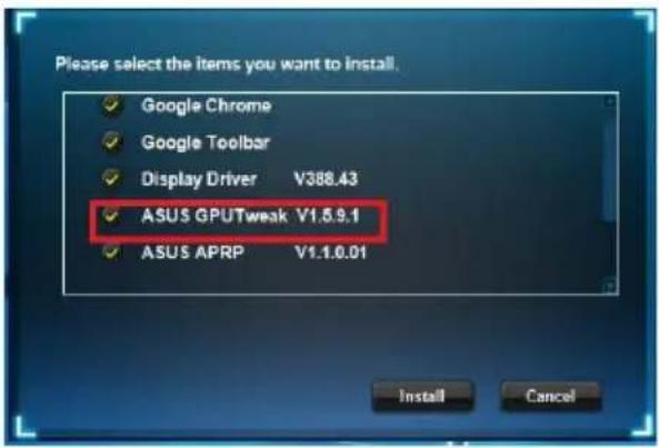ASUS ROG Strix RTX 2070 A8G Gaming - Installer ASUS GPU Tweak sous Windows® 10/8.1/8/7 (versions 64 bits) - 2