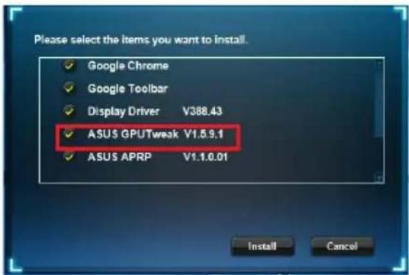ASUS ROG Strix RTX 2070 A8G Gaming - W menu glowynm kliknij Install (zainstaluj). - 2