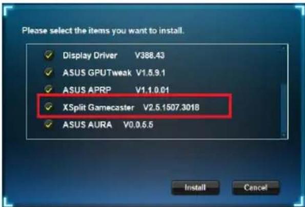 ASUS ROG Strix RTX 2070 A8G Gaming - Instalace XSplit Gamecaster v operacním systemdu Windows® 10 / 8.1 / 8 / 7 (64 bitú) - 2