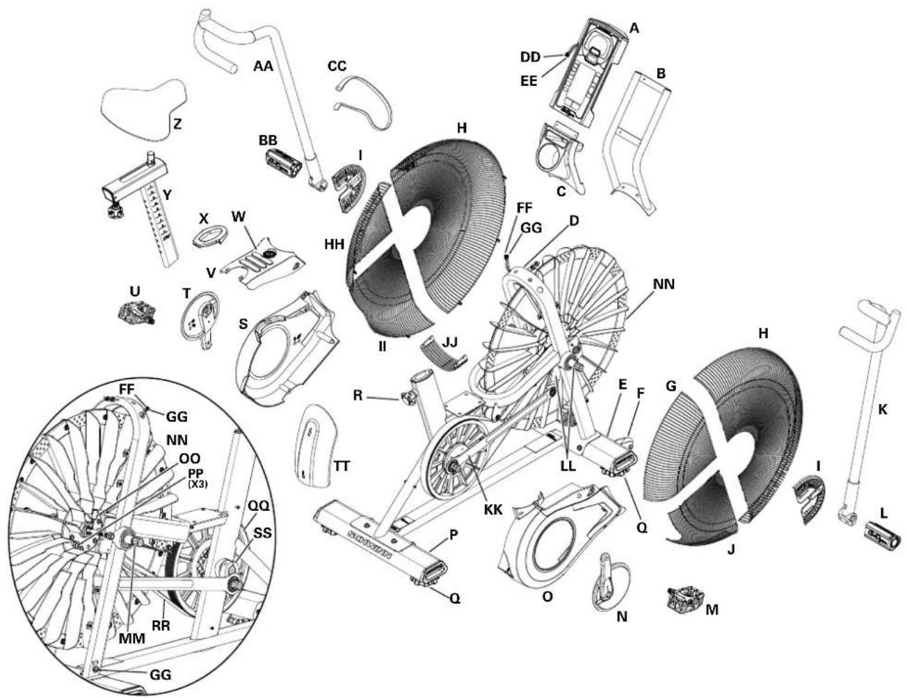 Schwinn Airdyne AD8 - Austausch der Konsole-Batterien - 3