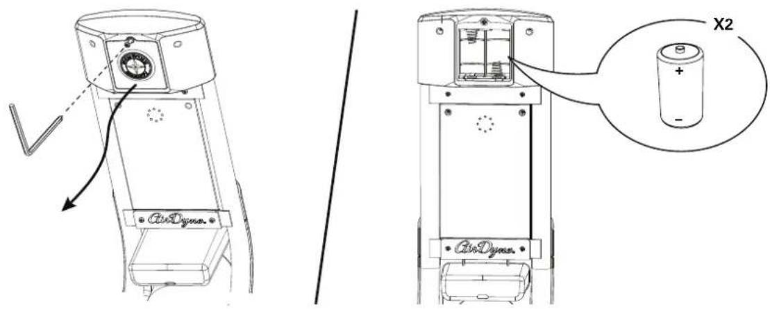 Schwinn Airdyne AD8 - 安装控制面板電池 - 2
