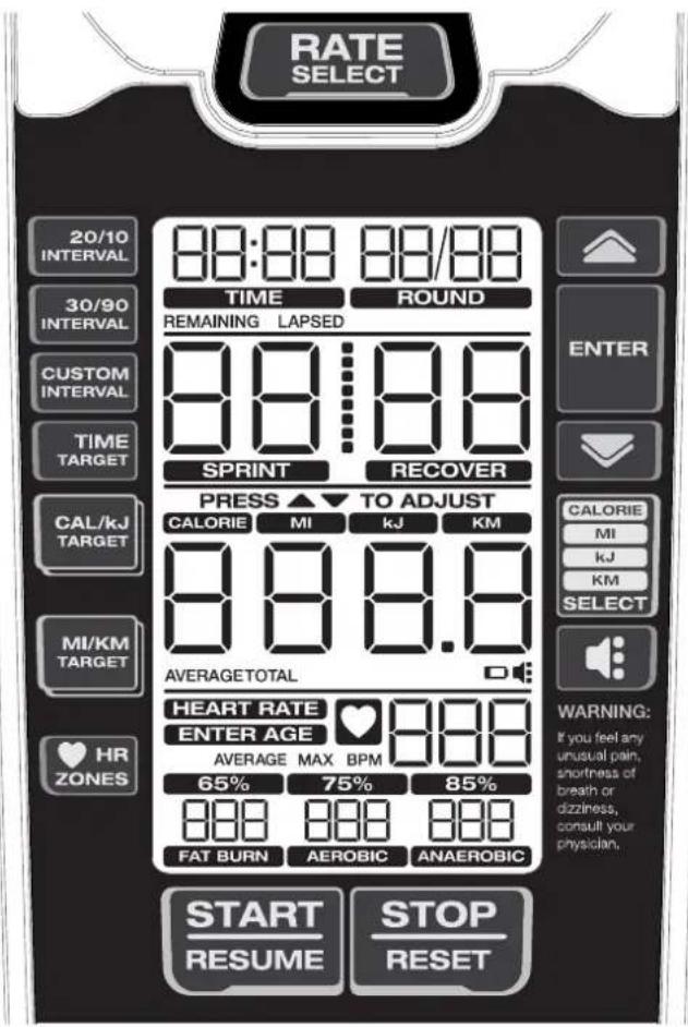 Schwinn Airdyne AD8 - KEYPAD FUNCTIONS - 1