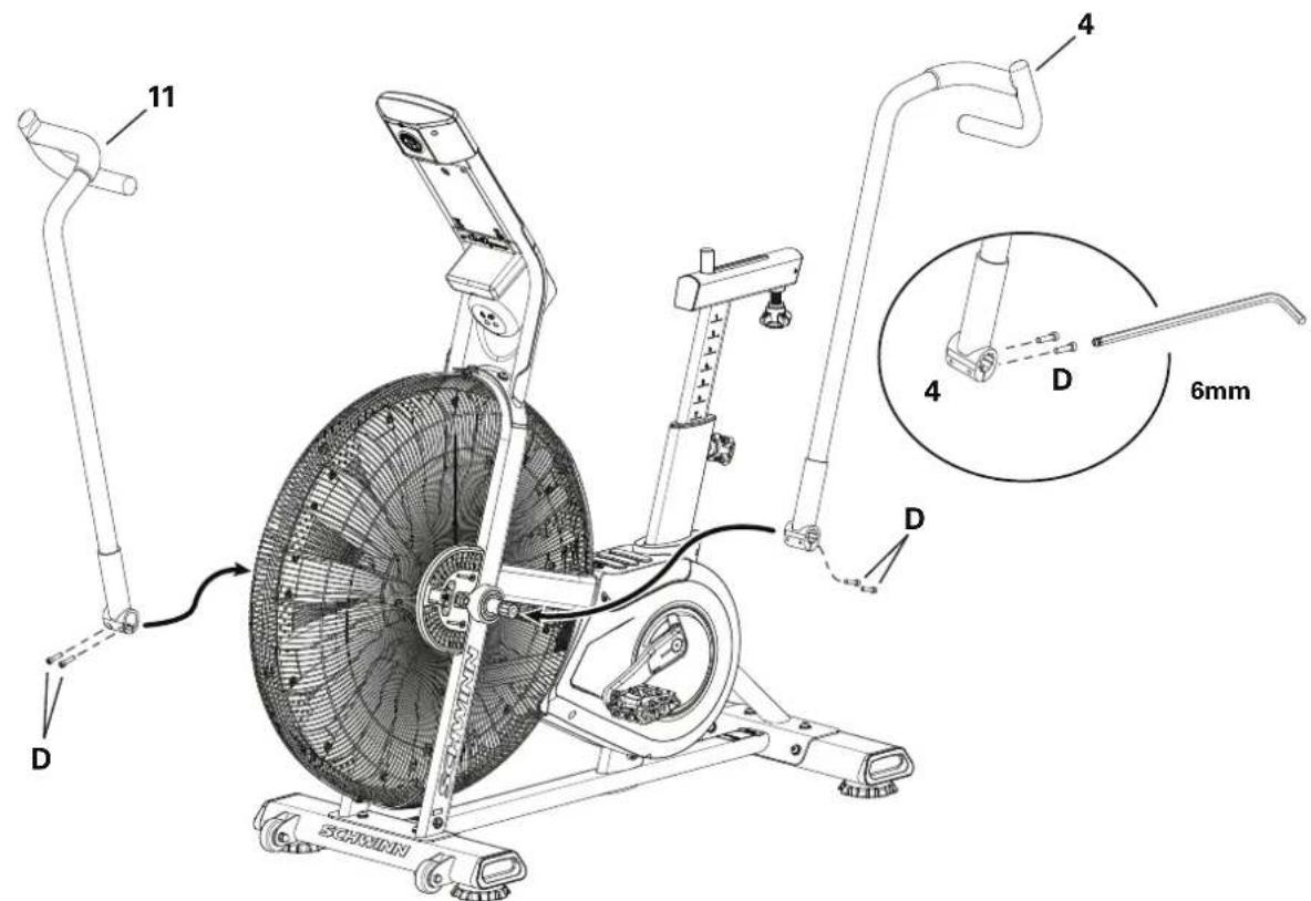 Schwinn Airdyne AD8 - Acople los pedales al ensamblaje del armazón - 3