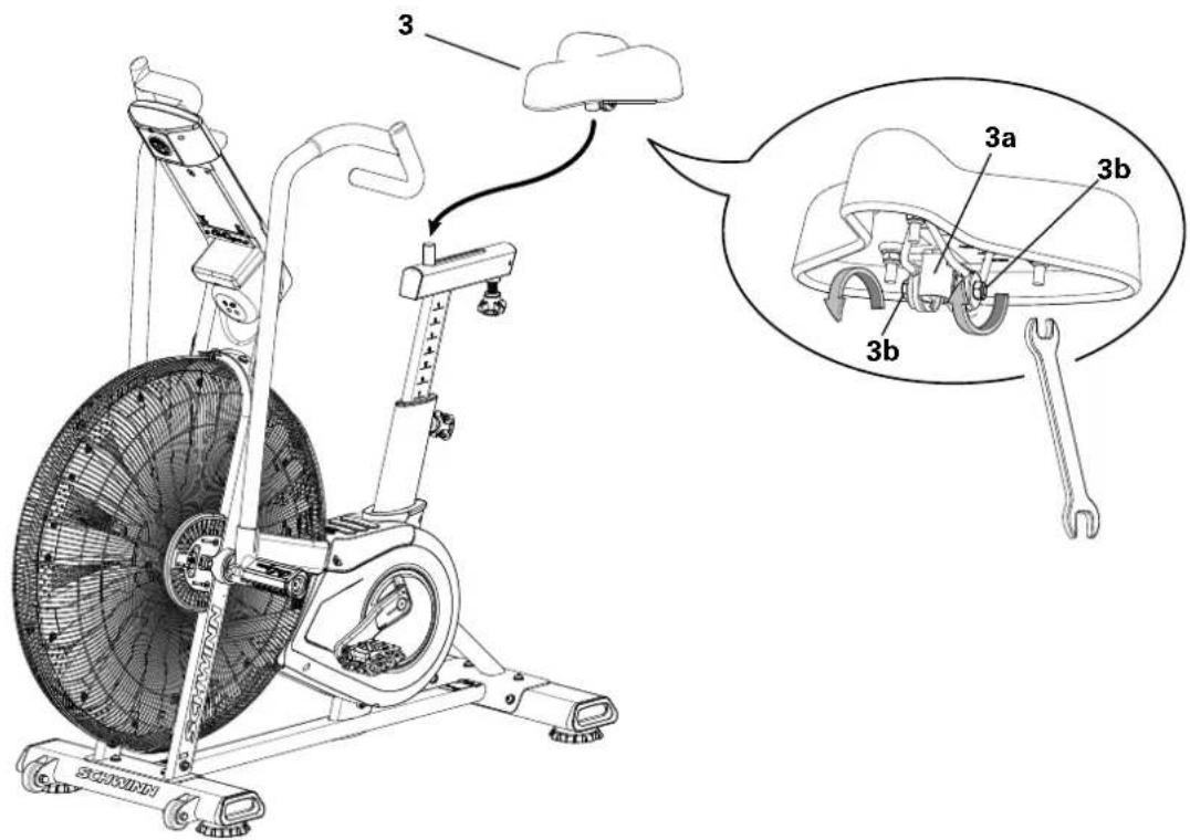 Schwinn Airdyne AD8 - Bevestig Het Zadel Aan de Zadelpen - 1