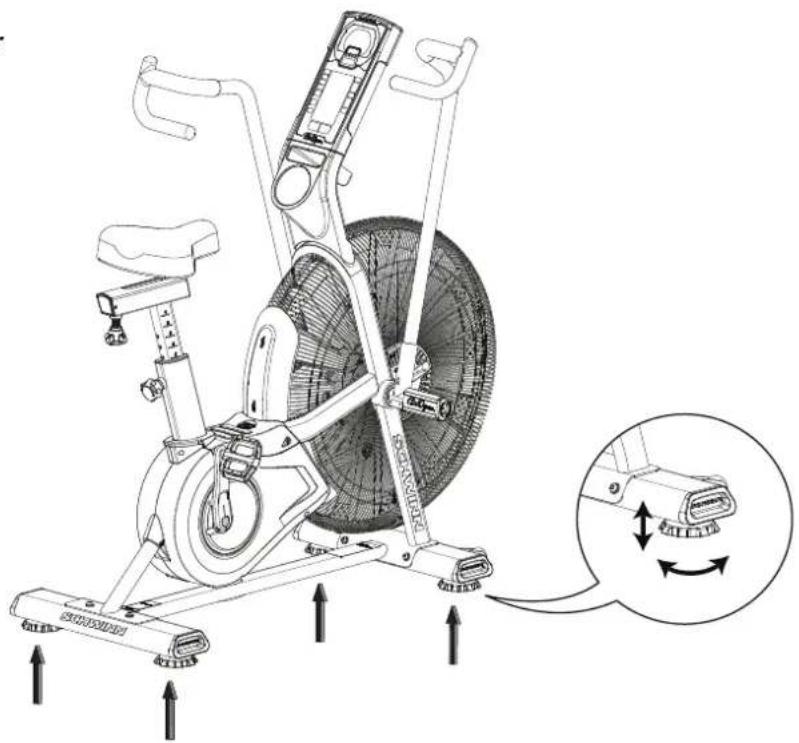 Schwinn Airdyne AD8 - Mise de niveau de l'appareil - 2