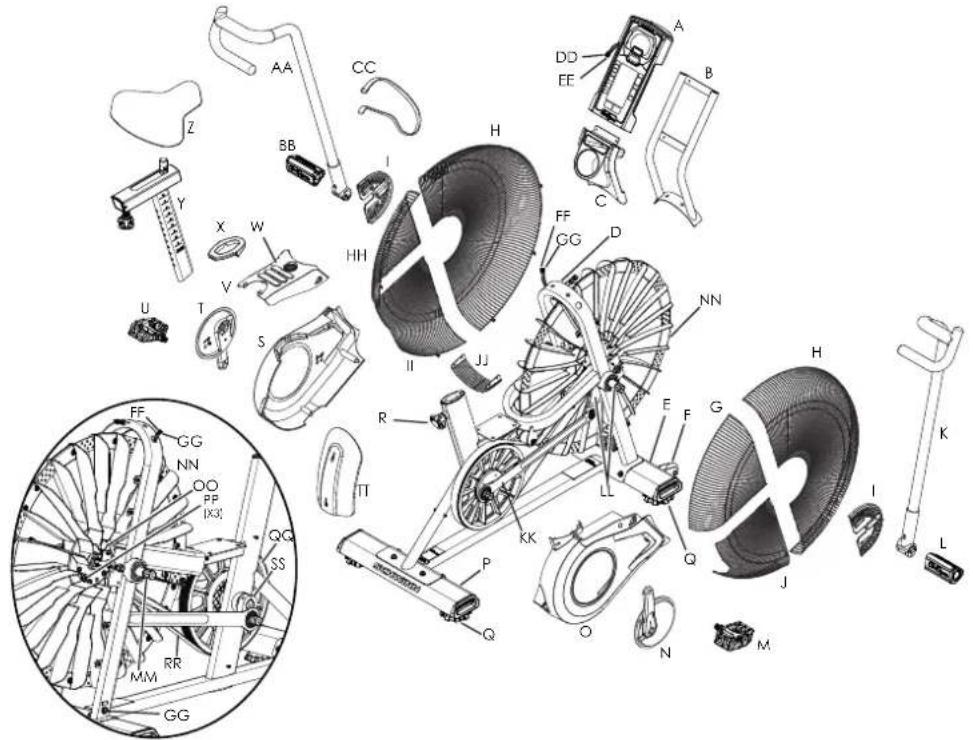 Schwinn Airdyne AD8 - Reemplazo de las baterías de la consola - 3