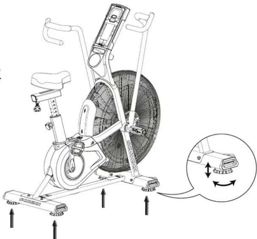 Schwinn Airdyne AD8 - Nivelación de la máquina - 2