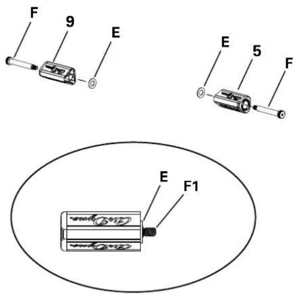 Schwinn Airdyne AD8 - Montar los estribos y la tornillería, y acople los estribos al ensamblaje del armazón - 1