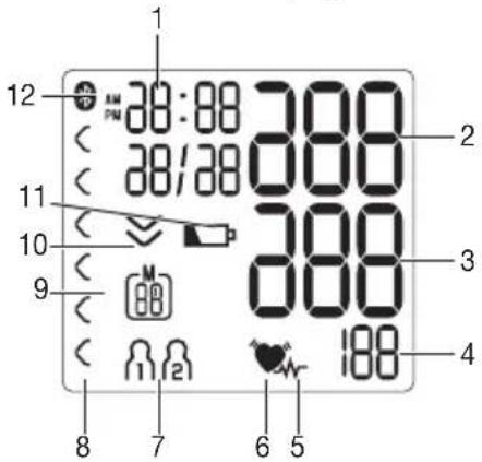 BEURER BM 54 - Information on the display: - 1