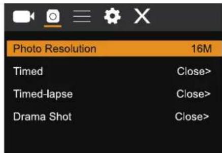 SALORA ACP550 - Recording and photo menu: - 2