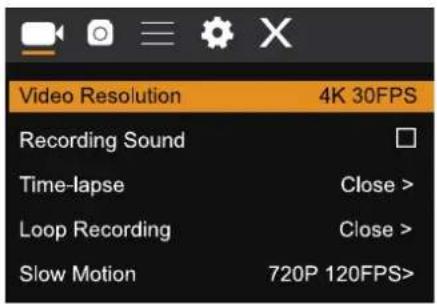 SALORA ACP550 - Recording and photo menu: - 1