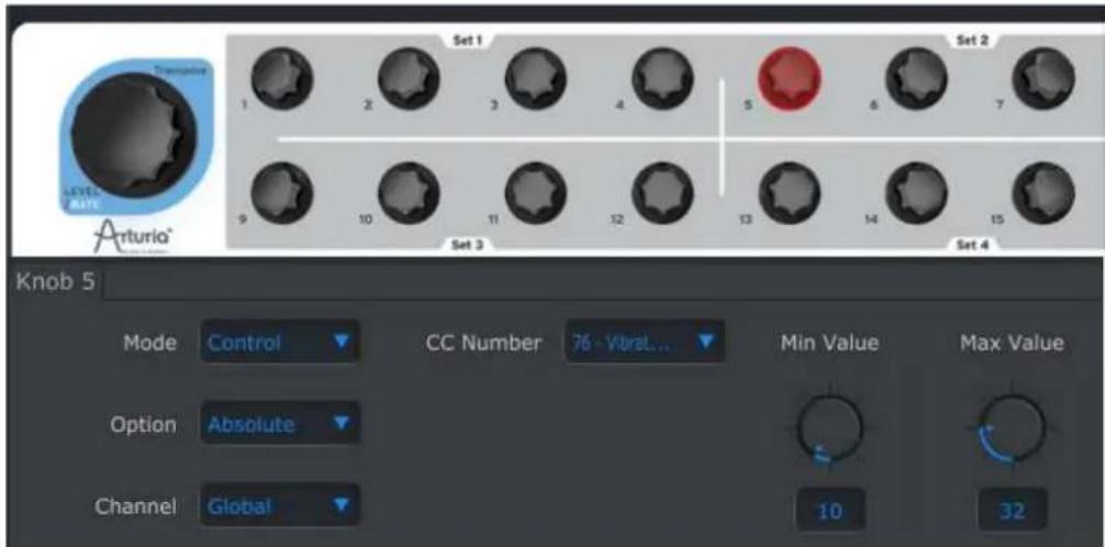 Arturia BeatStep - Assigner un encodeur pour contrôler un CC# MIDI entre deux valeurs - 1