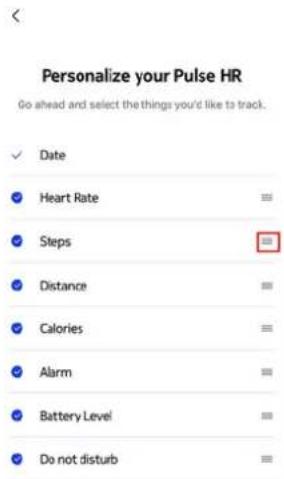 WITHINGS Pulse HR - Changer l'ordre des écrans - 3
