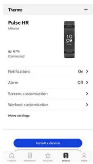WITHINGS Pulse HR - Changer l'ordre des écrans - 1