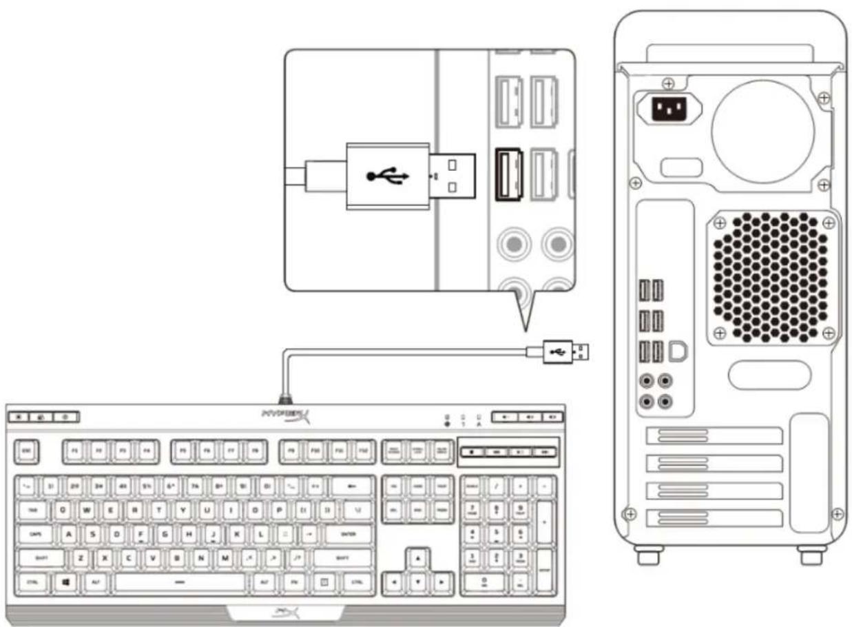HYPERX Alloy Core RGB - Keyboard installation: - 1