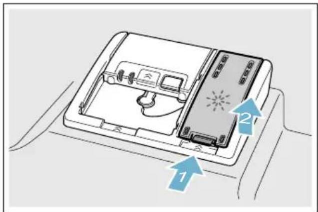 BOSCH Serie 4 SMS45AW02E - Voici comment rajouter du liquide de rinceage : - 1