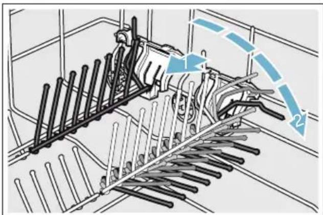 BOSCH Serie 4 SMS45AW02E - Voici comment rabatte les tiges : - 1