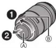 PANASONIC Lumix G X Vario PZ 45175mm f4.05.6 - Ruotare il copriobiettivo posteriore per disinstallarlo. - 1