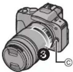 PANASONIC Lumix G X Vario PZ 45175mm f4.05.6 - Richten Sie die roten Markierungen ⑧ zum Ansetzen des Objektivs auf Kameragehäuse und Objektiv aneinander aus und drehen Sie das Objektiv in Pfeilrichtung, bis es hörbar einrastet. - 1