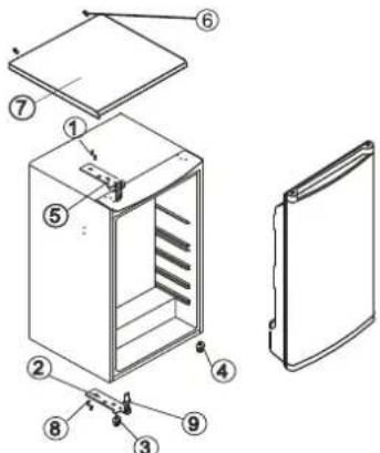BAUKNECHT KV 185 - Inversión de la puerta del compartmento interno - 2