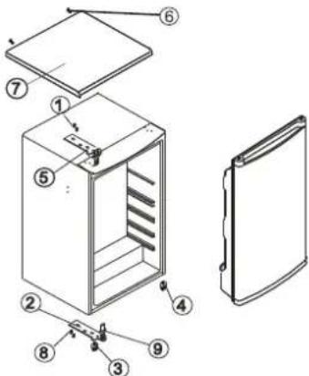 BAUKNECHT KV 185 - Inversion du sens de l'ouverture de la portedu compartmentement interieur - 2