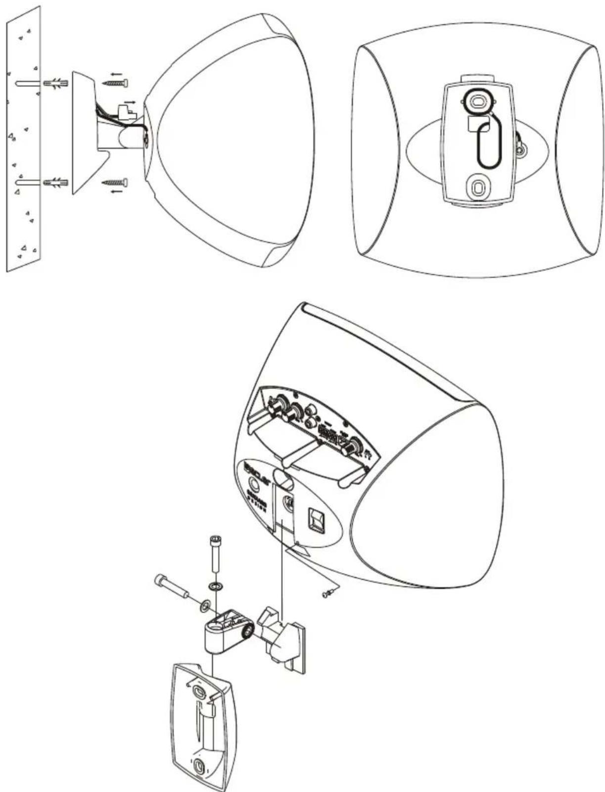 Ecler AUDEO 106 - Wall mount set-up: - 1