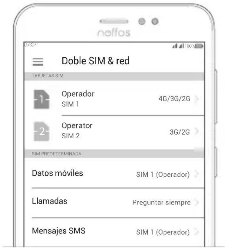 NEFFOS C7 - Ajustes de Doble SIM - 1