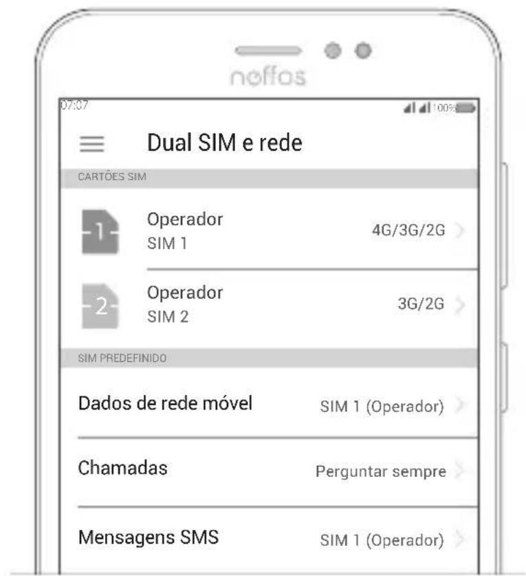 NEFFOS C7 - Configurações para Dual SIM - 1