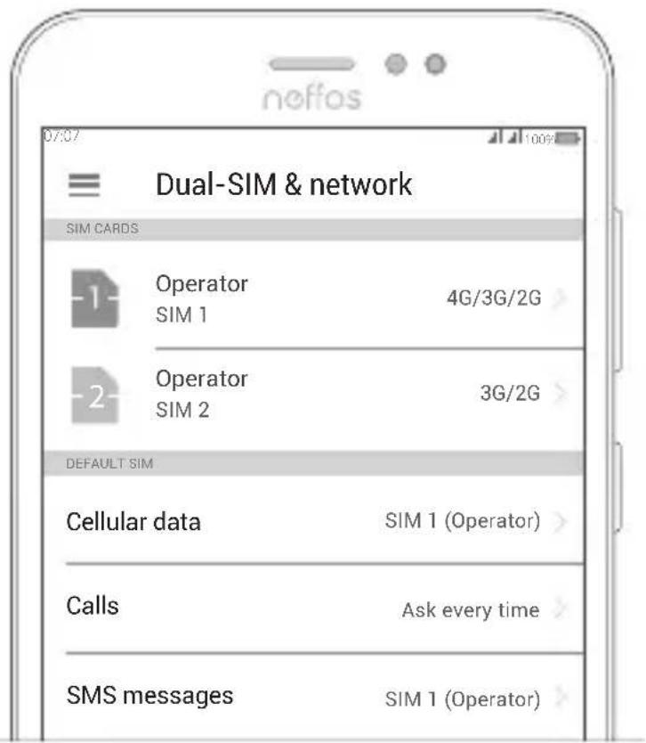 NEFFOS C7 - Dual SIM settings - 1