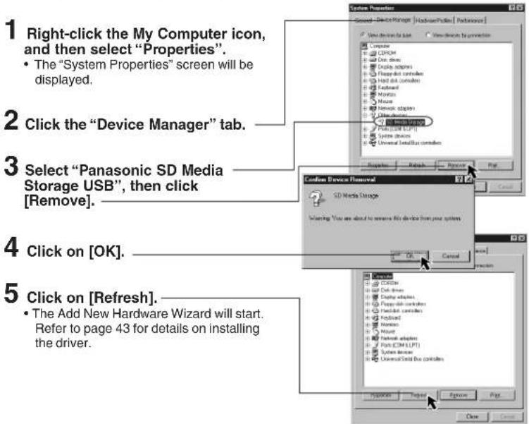 PANASONIC SVPT1PP - Reinstalling the Device Driver (Windows 98SE/Me) - 1