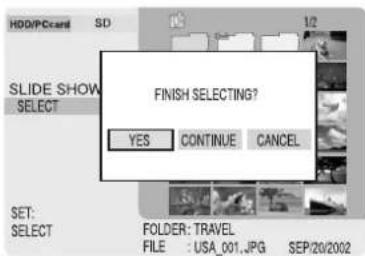 PANASONIC SVPT1PP - Selection des images - 2