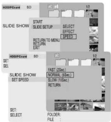 PANASONIC SVPT1PP - Setting Screen Transition Speed - 1