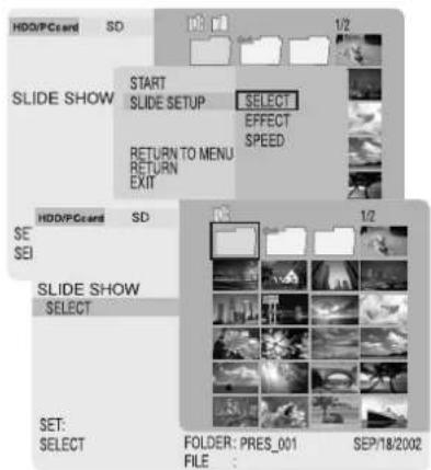 PANASONIC SVPT1PP - Selection des images - 1