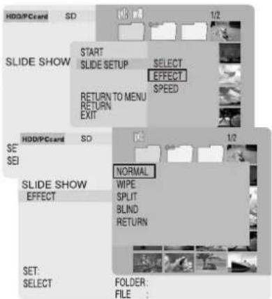 PANASONIC SVPT1PP - Setting Screen Transition Effects - 1