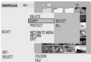 PANASONIC SVPT1PP - Copying Images (COPY) - 2