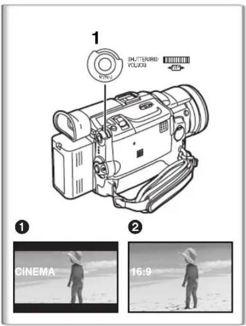 1 SHUTTERIRIS/ VOLJOB MENO ① ② CINEMA 16:9