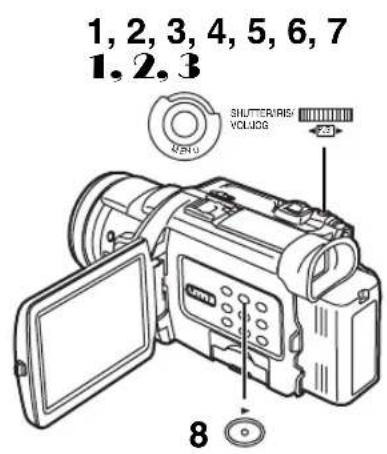 1, 2, 3, 4, 5, 6, 7 1, 2, 3 MSTG SHUTTER/IRIS VOLUCG 8