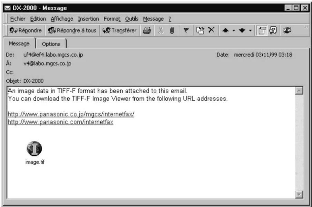 PANASONIC Panafax DX2000 - Réception sur PC d'une télécopie Internet - 2