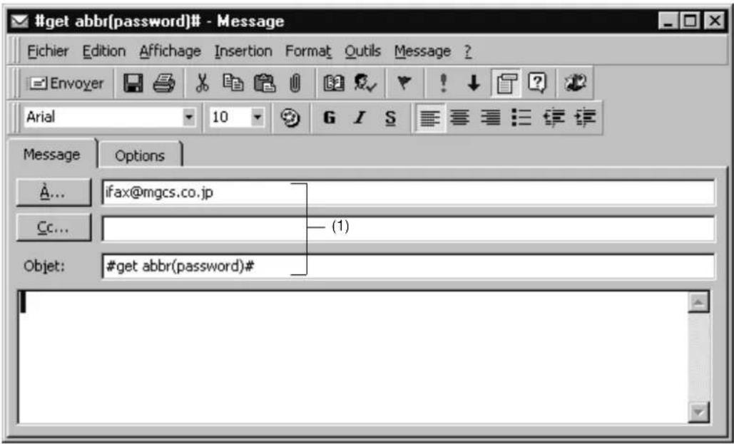 PANASONIC Panafax DX2000 - Example - Récupération des données des repertoires de composition automatique/abrégée - 1
