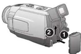 PANASONIC PVDV102 - Insert the Battery Pack - 1