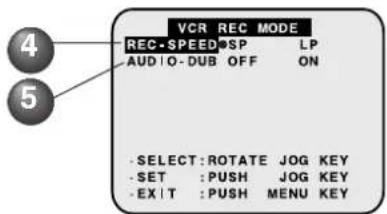PANASONIC PVDV102 - VCR Mode Menu Screen - 2