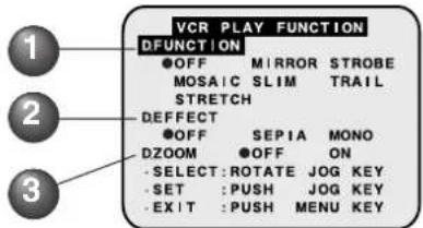 PANASONIC PVDV102 - VCR Mode Menu Screen - 1