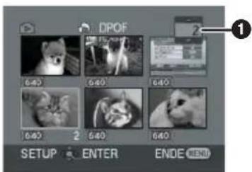 PANASONIC NVGS70 - Schreiben der Druckdaten auf eine Speicherkarte (DPOF-Einstellung) - 1