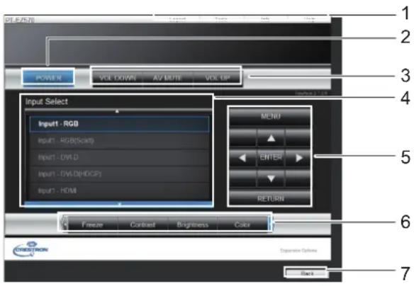 PANASONIC PTEZ570 - CRESTRON RoomView page - 1